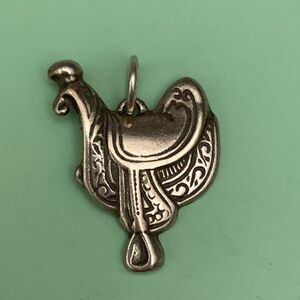 Western Horse Saddle Sterling Silver Jewelry Charm #saddle